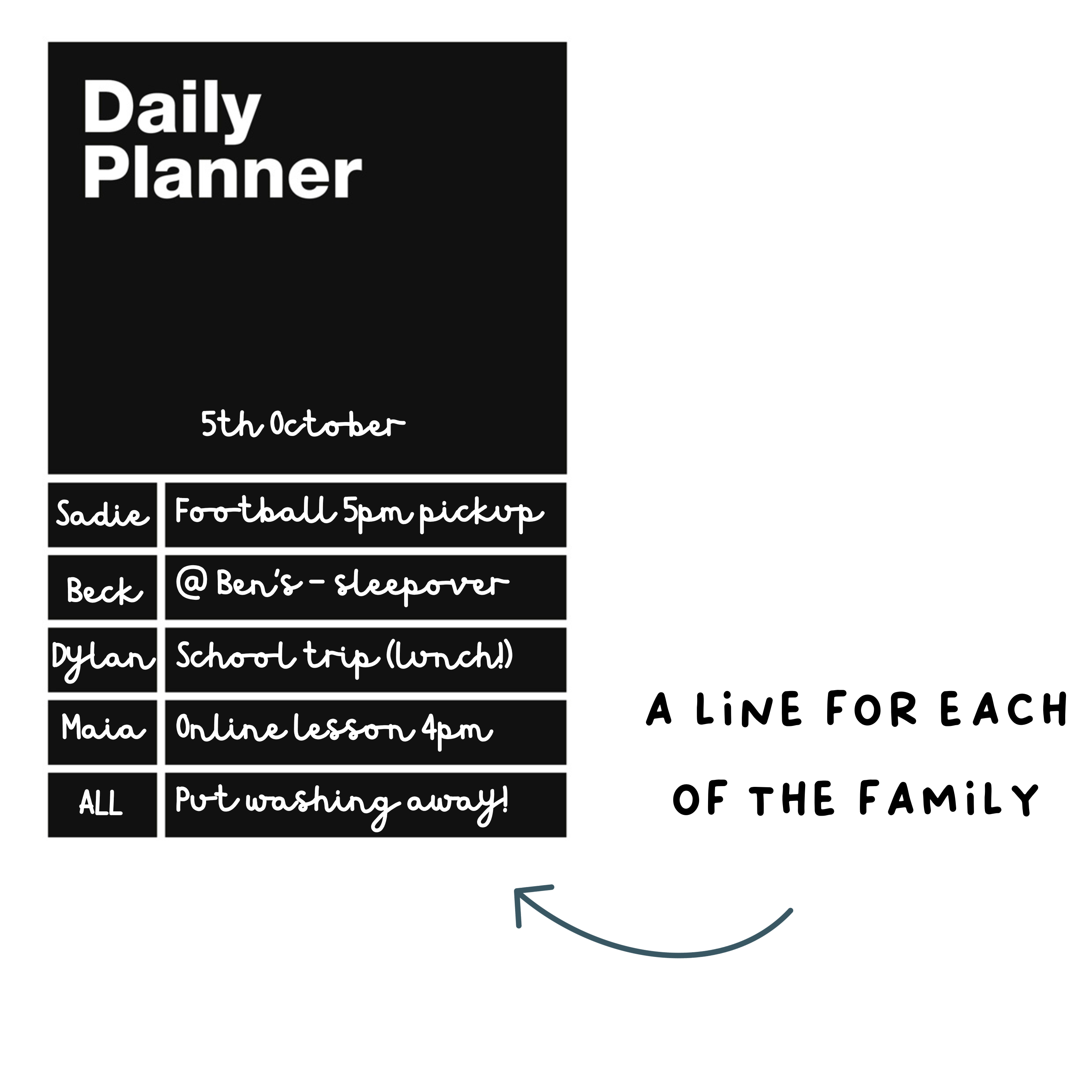 Chalkboard Planner // DAILY PLANNER