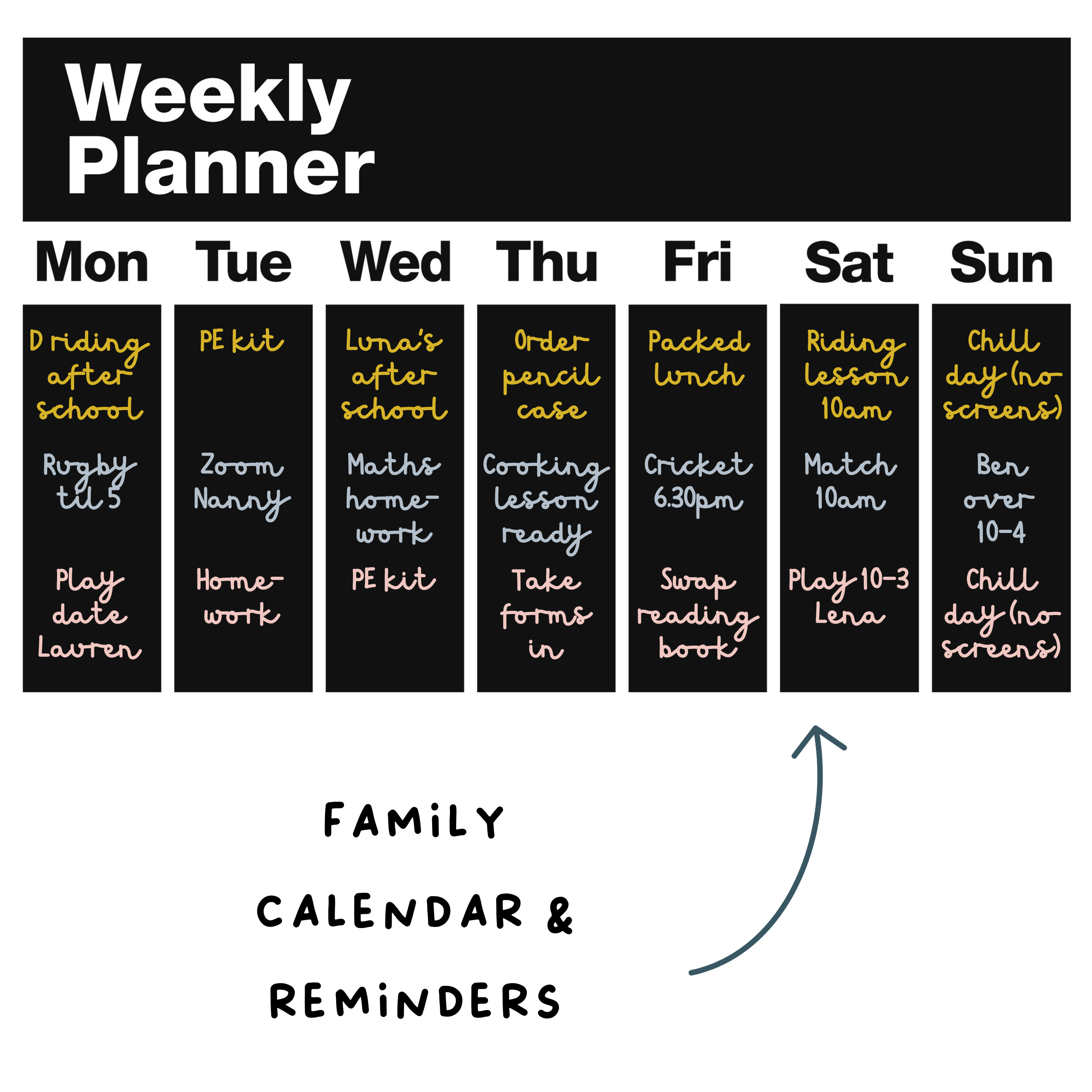 Chalkboard Planner // WEEKLY PLANNER