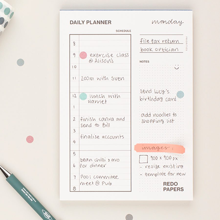 Daily Planner Pad - Rescued Paper