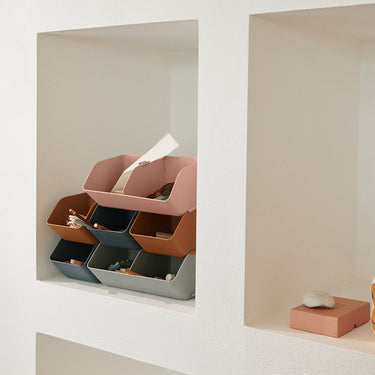 Stacking Storage Pot - Set of 2 - 2 sizes / various colours