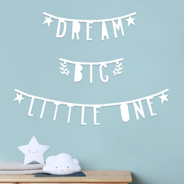 Garland . DIY Letter Banner - Handwriting Style / White