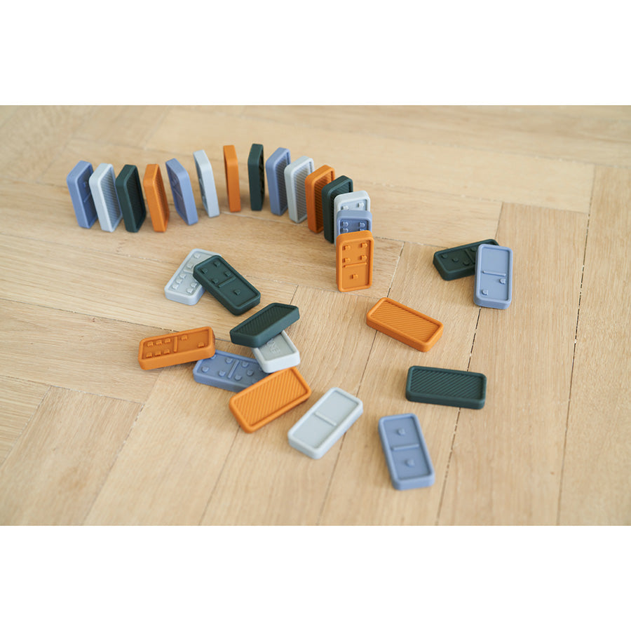 Toy . Silicone Dominoes Set - Blue Mix