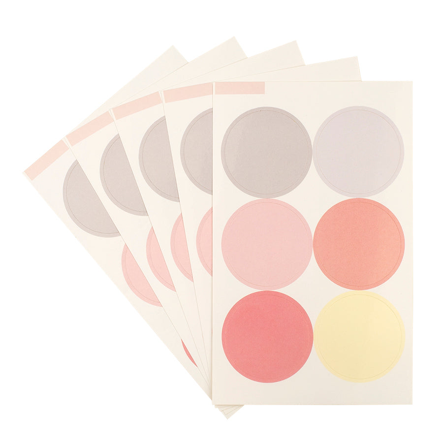 Round Paper Stickers // COLOURS (5 Sheets)