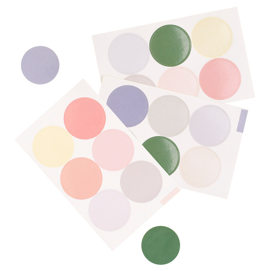 Round Paper Stickers // COLOURS (5 Sheets)