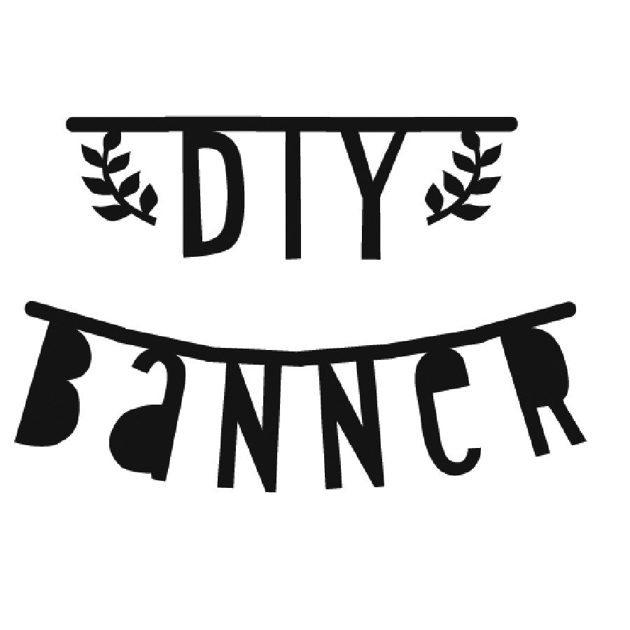 Garland . DIY Letter Banner - Handwriting Style / Black