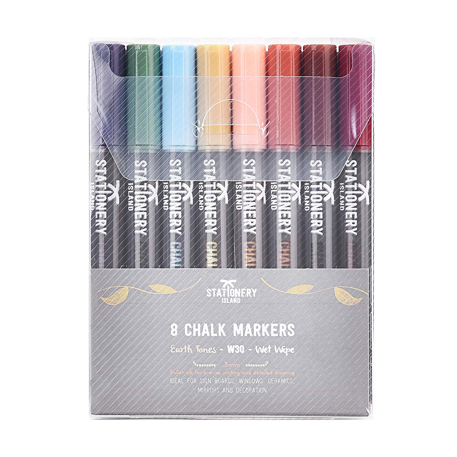 Chalk Pens // 3mm EARTH TONES 8 Pack